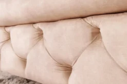 Chesterfield Sitzhocker MODERN BAROCK 90cm champagner Samt Fußhocker