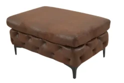 Chesterfield Sitzhocker MODERN BAROCK 90cm antik braun Fußhocker