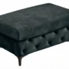 Chesterfield Sitzhocker MODERN BAROCK 95cm petrol Samt Fußhocker