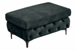 Chesterfield Sitzhocker MODERN BAROCK 95cm petrol Samt Fußhocker