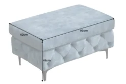 Chesterfield Sitzhocker MODERN BAROCK 95cm petrol Samt Fußhocker
