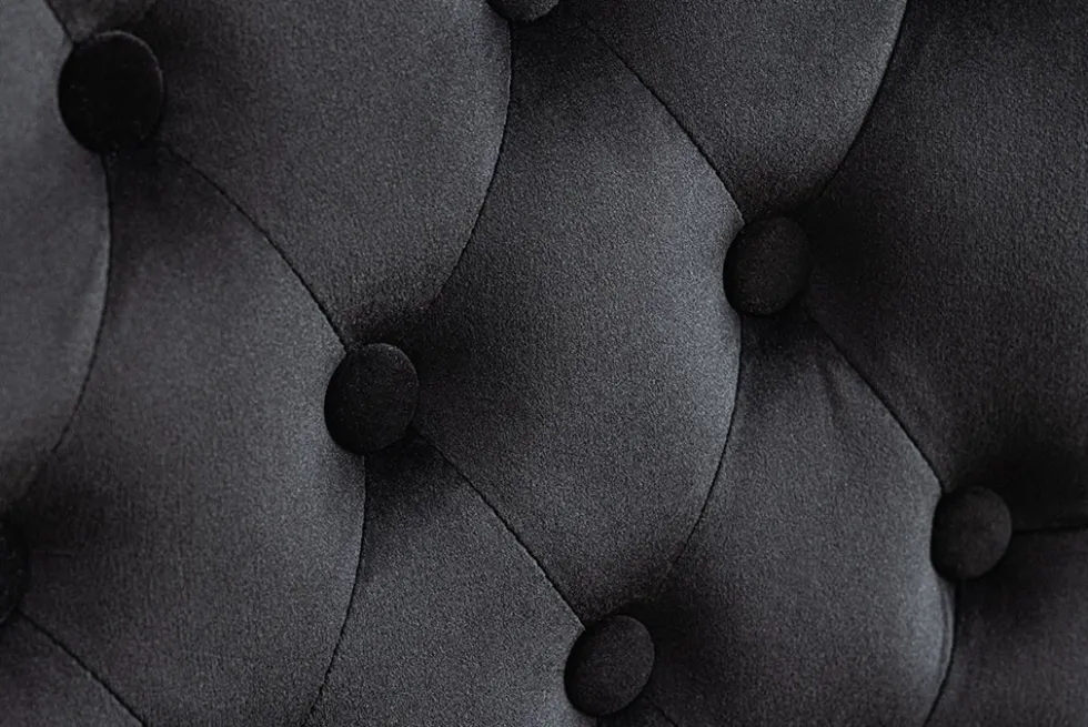 Chesterfield Stuhl CASTLE schwarz Samt Gummiholz Ziernieten