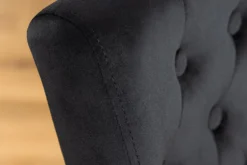 Chesterfield Stuhl CASTLE schwarz Samt Gummiholz Ziernieten