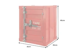 Container-Schrank GLOBETROTTER 50cm rot Metall Nachttisch Beistellschrank