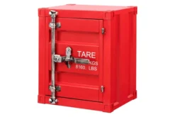 Container-Schrank GLOBETROTTER 50cm rot Metall Nachttisch Beistellschrank