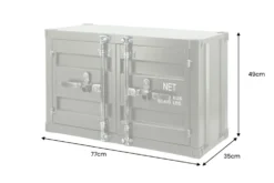 Container-Schrank GLOBETROTTER 80cm anthrazit Metall Couchtisch mit Flügeltüren Kommode