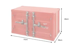 Container-Schrank GLOBETROTTER 80cm rot Metall Couchtisch mit Flügeltüren Kommode