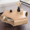 Couchtisch ORGANIC LIVING 90cm natur cream finish Mangoholz mit Hairpin Legs