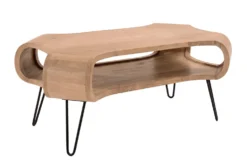 Couchtisch ORGANIC LIVING 100cm natur cream finish Mangoholz mit Hairpin Legs