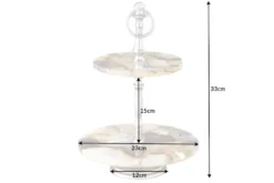 Deko Etagere NOBLE 35cm silber Edelstein handmade Achat Quarz Aluminium