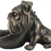 Deko-Figur BULLDOG 30cm bronze mit Ablagefach handmade