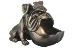 Deko-Figur BULLDOG 30cm bronze mit Ablagefach handmade