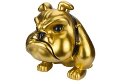 Deko-Figur BULLDOG 70cm gold handmade Hunde-Skulptur