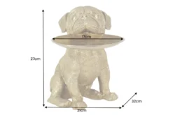 Deko-Figur BULLDOG 35cm gold Spardose mit Ablageplatte handmade