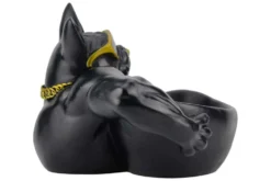 Deko-Figur BULLDOG 35cm schwarz handmade Schale mit Ablagefach