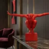 Deko-Figur HIGH DIVER 50cm rot handmade Athleten-Skulptur