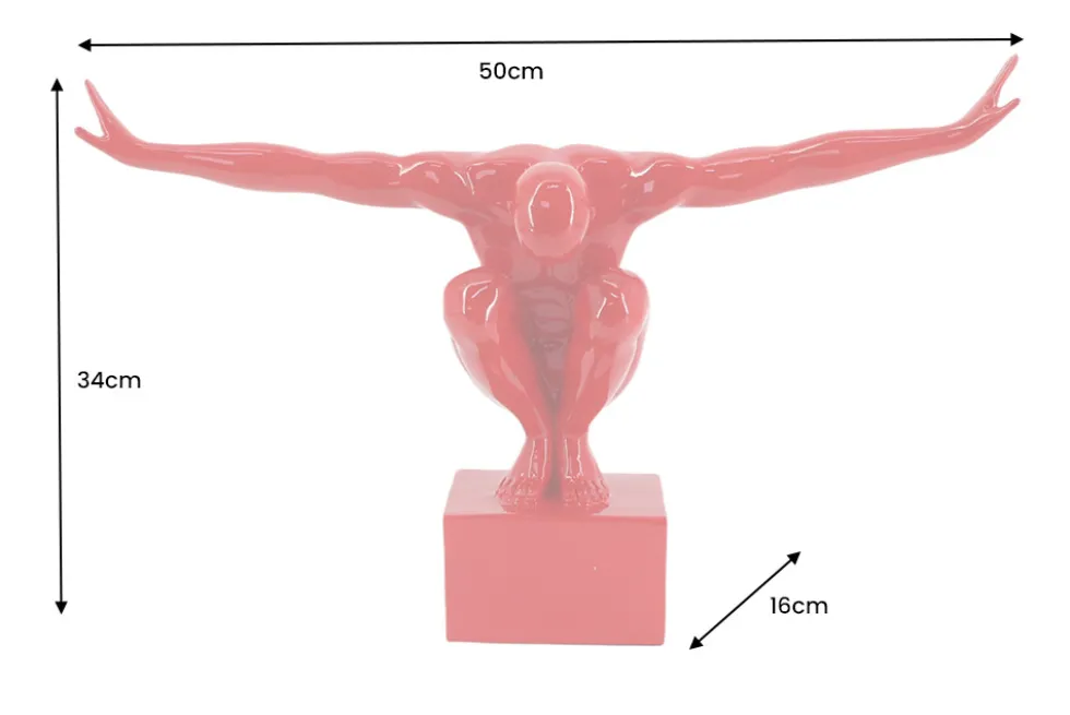 Deko-Figur HIGH DIVER 50cm rot handmade Athleten-Skulptur