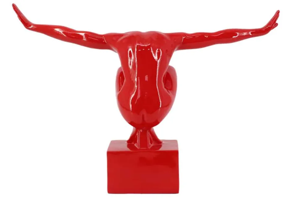 Deko-Figur HIGH DIVER 50cm rot handmade Athleten-Skulptur