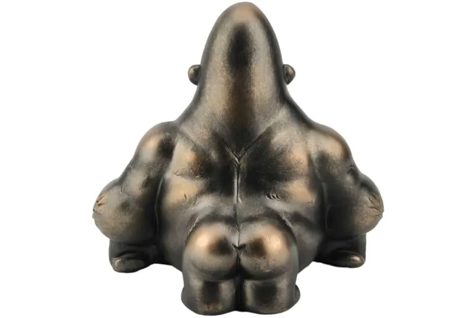 Deko-Figur KING APE 25cm bronze mit Ablagefach handmade Schale