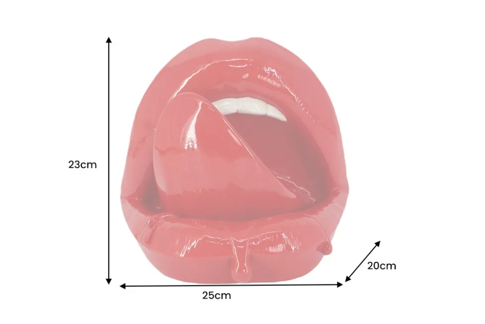 Deko-Figur LIP 25cm rot weiß Hochglanz handmade Pop-Art