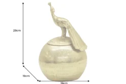 Dekorative Dose WILDLIFE BIRD 30cm gold antik rund Metall
