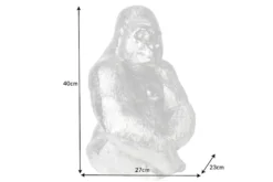 Dekorative Gorillafigur KONG 40cm silber handmade Metall Skulptur