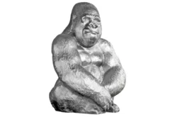 Dekorative Gorillafigur KONG 40cm silber handmade Metall Skulptur