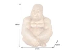 Dekorative Gorillafigur KONG 40cm gold handmade Metall Skulptur