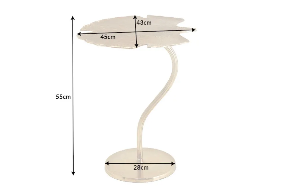 Dekorativer Beistelltisch GINKGO LEAF 55cm gold handmade Metall