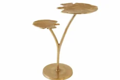 Dekorativer Beistelltisch GINKGO LEAFS 50cm gold handmade Metall