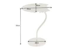 Dekorativer Beistelltisch GINKGO LEAF 55cm silber handmade Metall