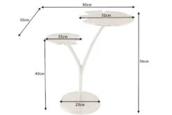 Dekorativer Beistelltisch GINKGO LEAFS 50cm silber handmade Metall