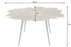 Dekorativer Couchtisch GINKGO 95cm gold schwarz handmade Metall