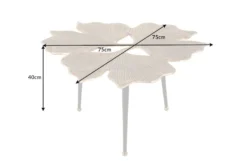 Dekorativer Couchtisch GINKGO LEAFS 75cm gold handmade Metall
