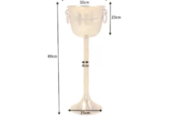 Dekorativer Sektkühler CHAMPAGNE 80cm antik gold handmade Metall Flaschenkühler