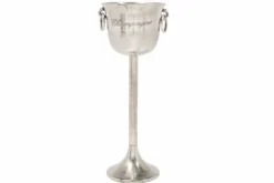 Dekorativer Sektkühler CHAMPAGNE 80cm antik silber handmade Metall Flaschenkühler