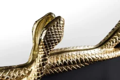 Dekorativer Spiegel SNAKE XL 85cm gold Metall Schlangen-Skulptur