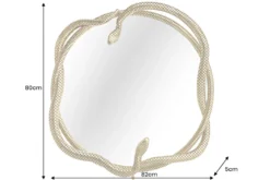 Dekorativer Spiegel SNAKE XL 85cm gold Metall Schlangen-Skulptur