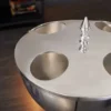 Dekorativer Weinkühler VINO 80cm silber handmade Metall Flaschenkühler Sektkühler