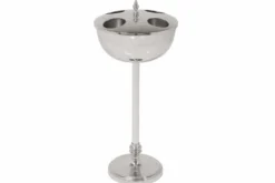 Dekorativer Weinkühler VINO 80cm silber handmade Metall Flaschenkühler Sektkühler