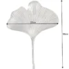 Dekoratives Kleiderhaken 3er Set GINKGO 30cm silber handmade Metall