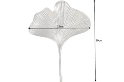 Dekoratives Kleiderhaken 3er Set GINKGO 30cm silber handmade Metall