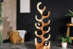 Dekoratives Weinregal ARTE 80cm natur Suarholz handmade Flaschenhalter