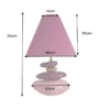Dekorative Tischlampe STONES OF ECSTASY 60cm pink rosa gold mit Stoffschirm rund