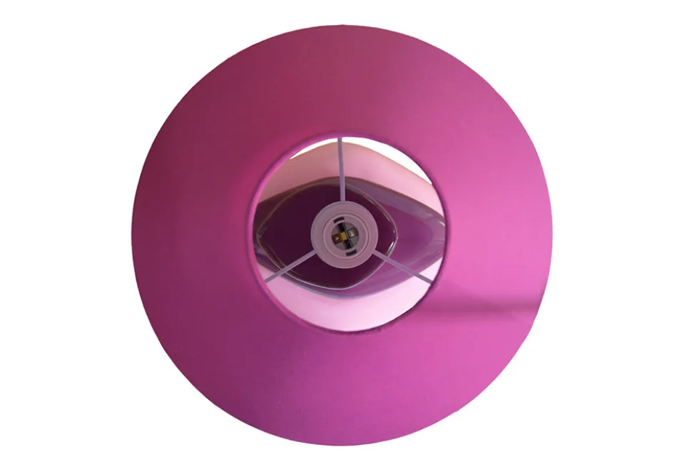Dekorative Tischlampe STONES OF ECSTASY 60cm pink rosa gold mit Stoffschirm rund