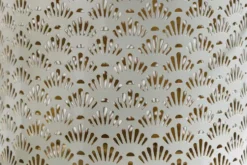 Deko Windlicht CANDLELIGHT 20cm beige-grün Metall handmade Laterne