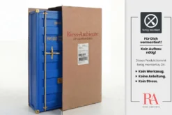Design Aktenschrank GLOBETROTTER 180cm blau Eisen Container Upcycling Industrial