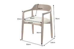 Design Armlehnen-Stuhl KENNEDY braun smoke creme aus recycelter Pinie mit Polstersitz