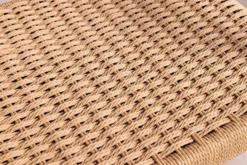Design Armlehnen-Stuhl KENNEDY natur aus recyceltem Pinienholz mit Korbgeflecht