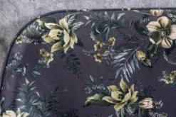 Design Bank PRÊT-À-PORTER grau Samt florales Muster und goldene Fußkappen